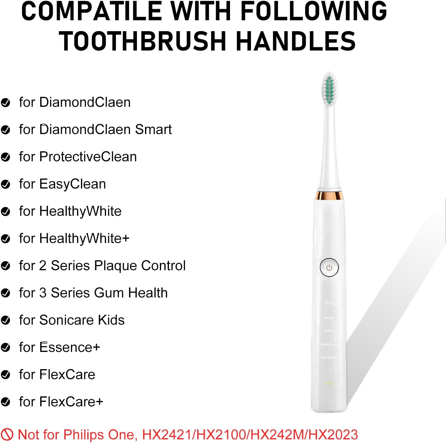 Detalle de ELFIN Sonicare Replacement Toothbrush Heads, 16-Pack
