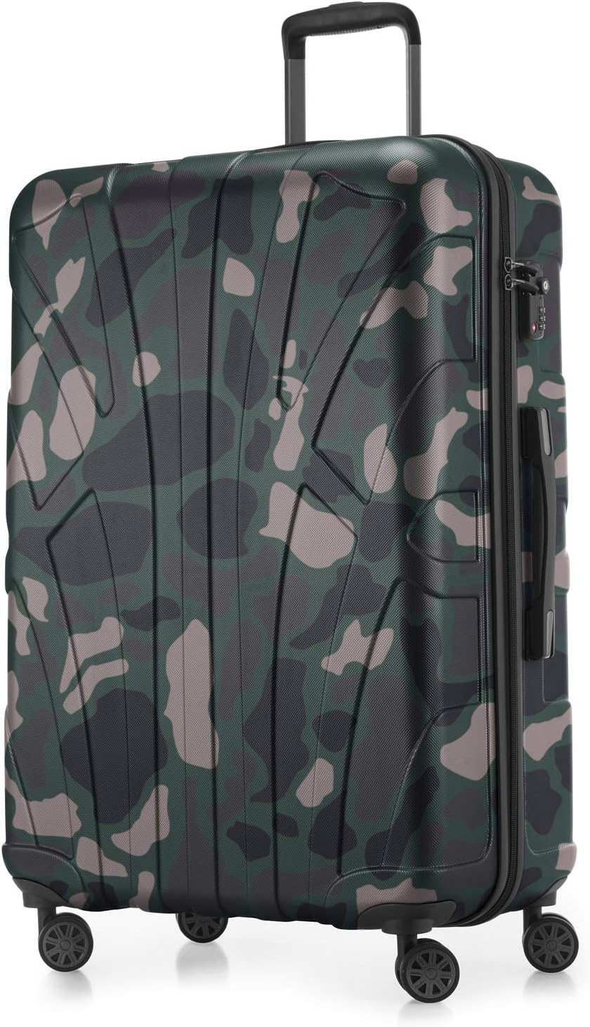 Detalle de SUITLINE Valise à roulettes 110 L – Coque rigide ABS camouflage, TSA, 4 roulettes doubles