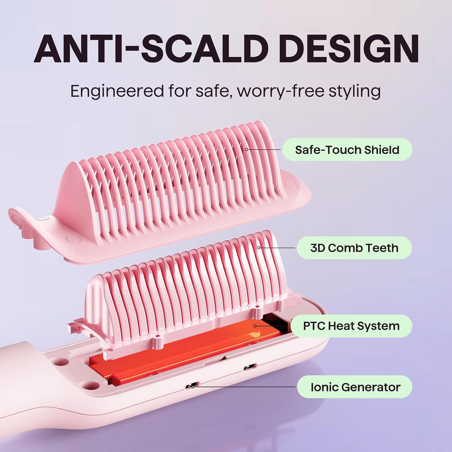 Thumbnail 5 de wavytalk Sleek Sweep Ionic Brush 2‑in‑1