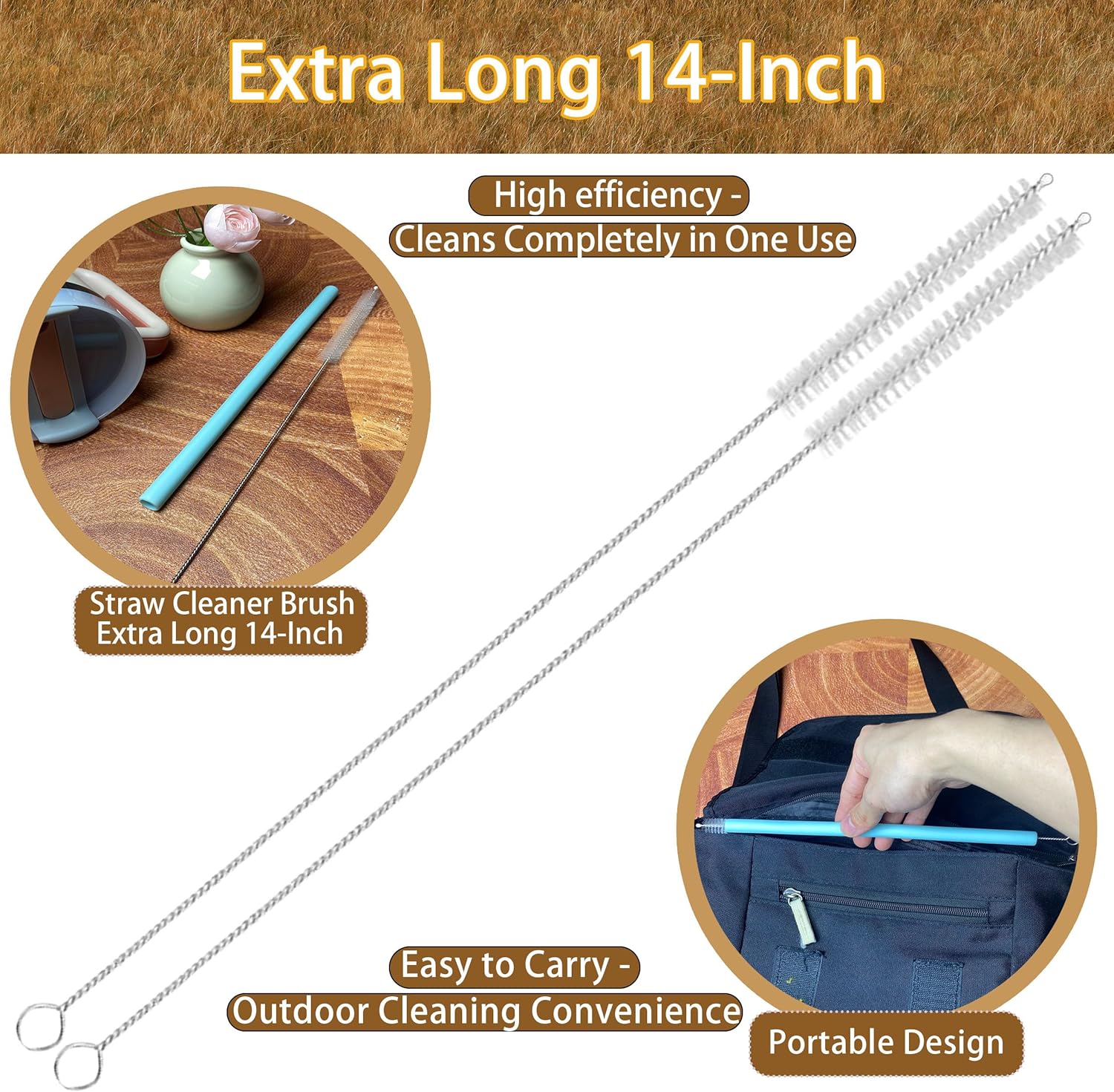 Thumbnail 3 de CIDYAUST Straw Cleaner Brush Extra Long 14 Inch – 8-Pack