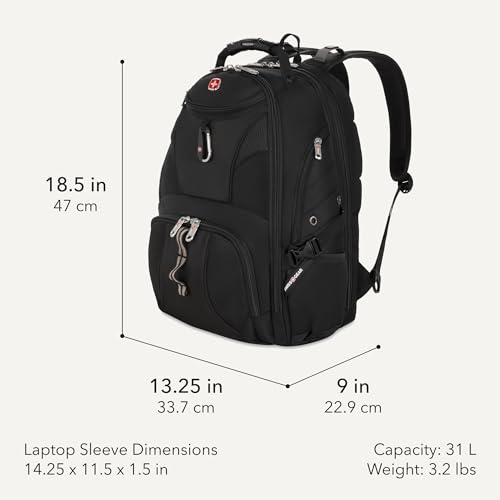 Detalle 2 de SWISSGEAR 1900 ScanSmart Backpack for 17-Inch Laptops