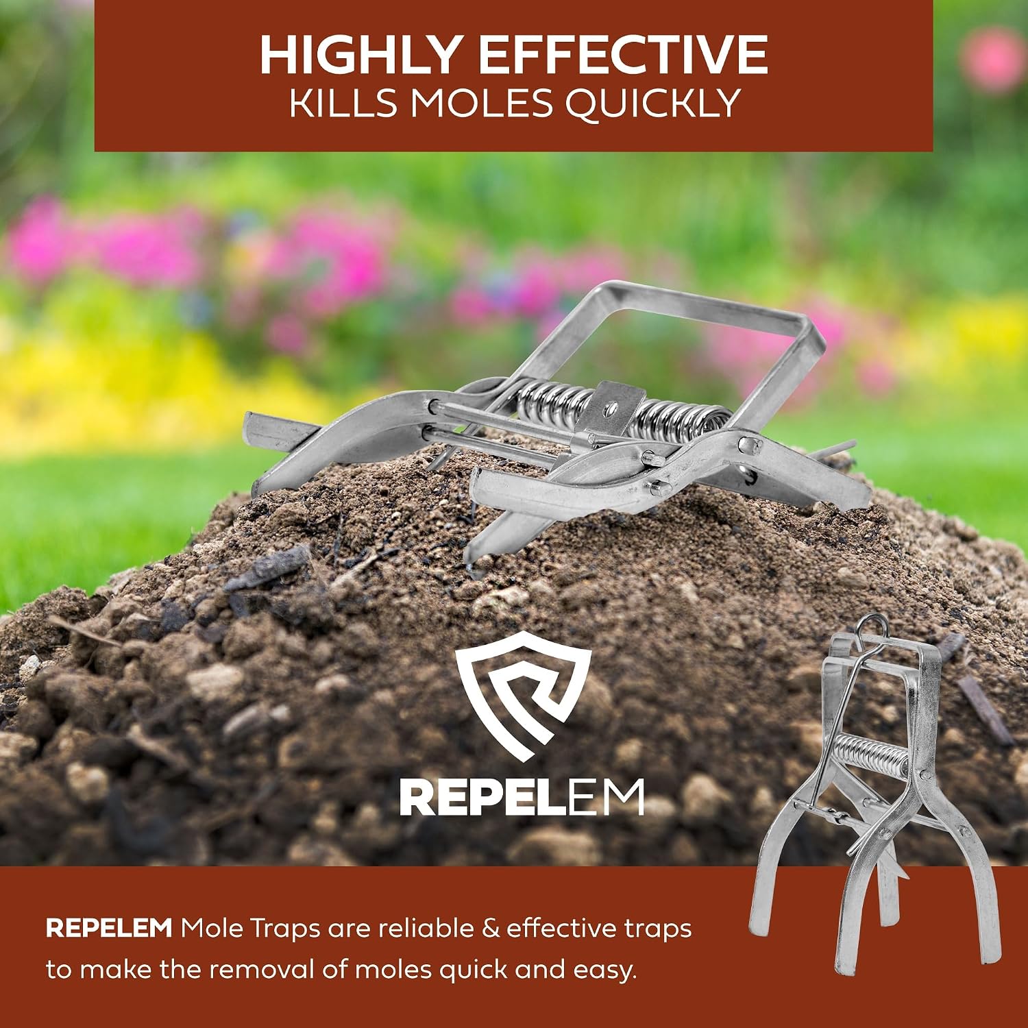 Detalle 2 de REPELEM Claw Mole Trap Reusable Mole Traps 🕳
