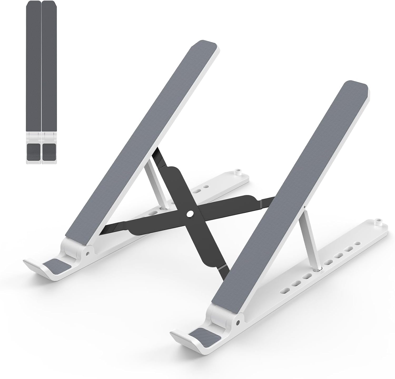 Detalle de Tonmom Tonmom-laptop-stand Adjustable Laptop Riser, White, Ventilated Design