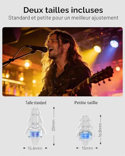 Thumbnail 5 de Eargrace Bouchon Oreille Concert – 2 paires réutilisables avec réduction de bruit 23 dB pour Musiciens, DJ, Festivals et événements bruyants