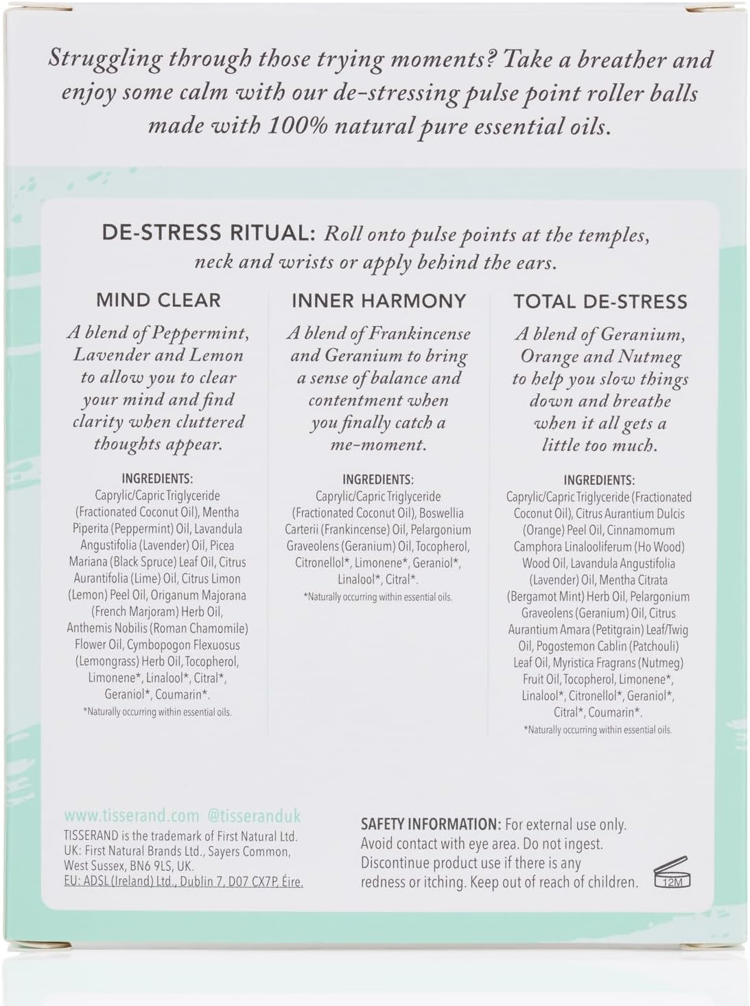 Thumbnail 5 de Tisserand The Little Box of De-Stress: Mind Clear, Inner Harmony, Total De-Stress – 3x10ml