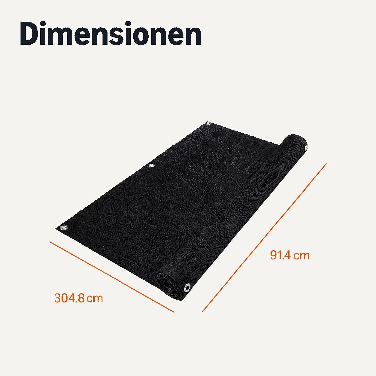 Detalle de Amazon Basics Sichtschutz-Zaun – Schwarz, 0,9 x 3 m, 1 Stück