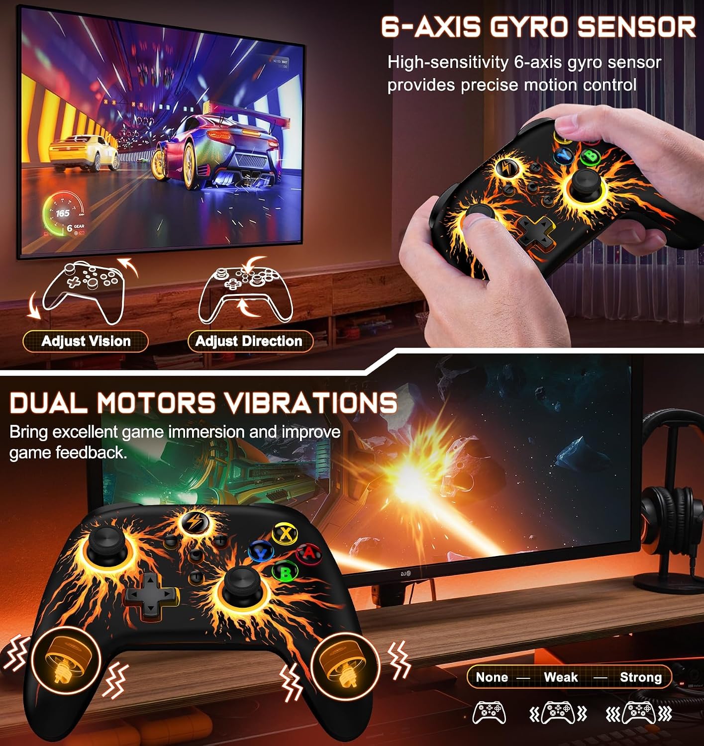 Detalle 2 de Svetaecho Wireless Switch 2 Controller with RGB, Motion Sensing and Turbo