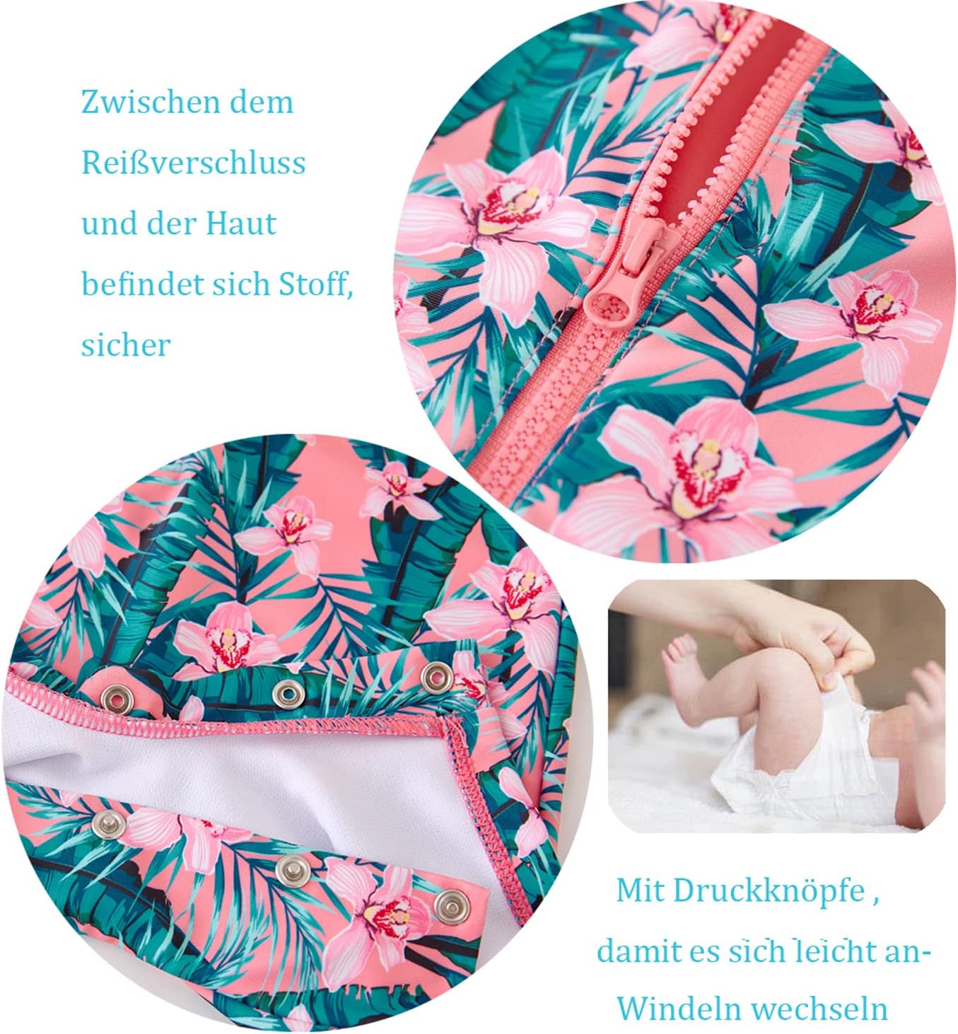 Thumbnail 4 de UMELOK Baby Badebekleidung für Mädchen: Badeanzug mit Sonnenhut und UV Schutz (UPF 50+)