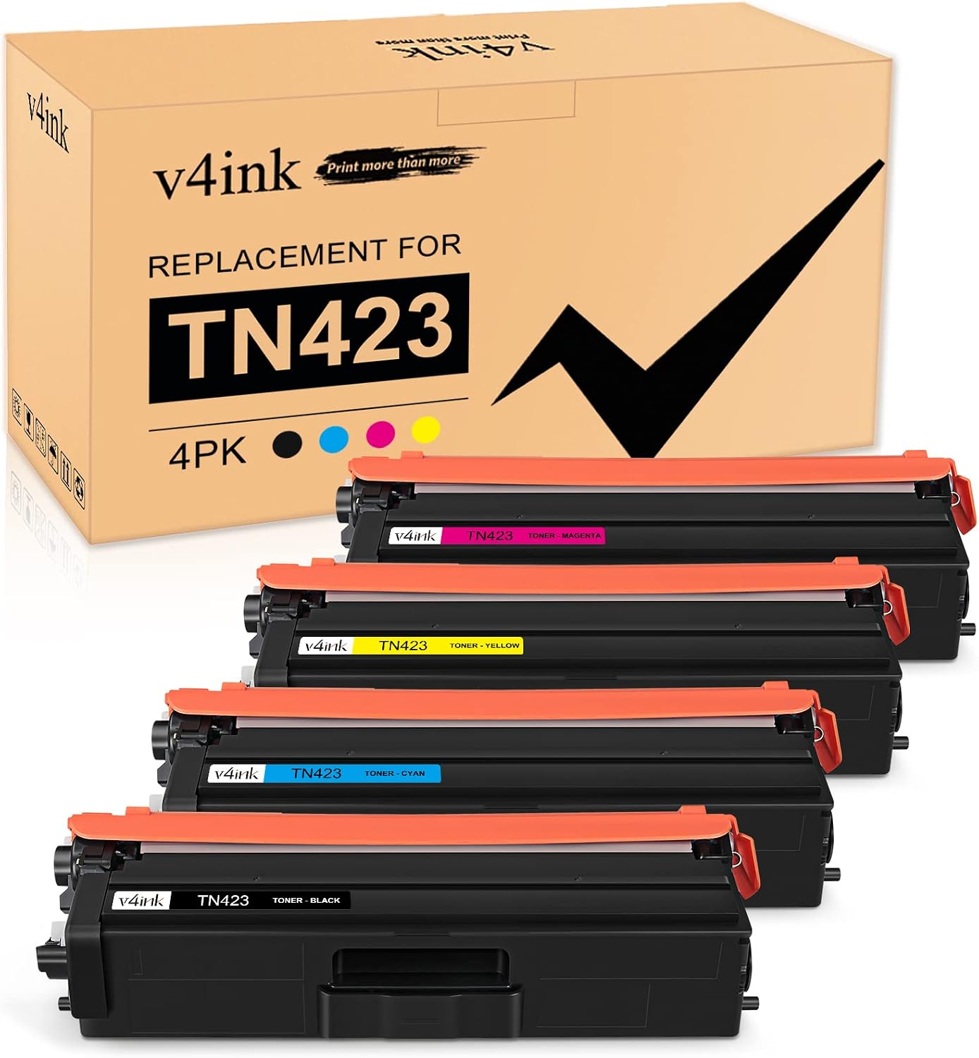 Imagen de V4ink TN423 Toner Cartridge 4-Pack en OfertitasTOP