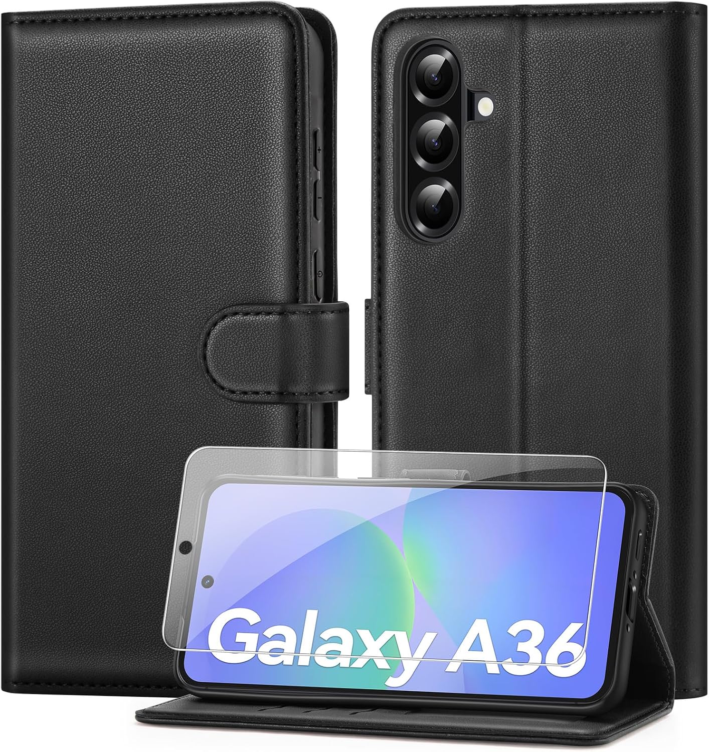 Detalle de ivencase Samsung Galaxy A36 5G PU leather wallet case