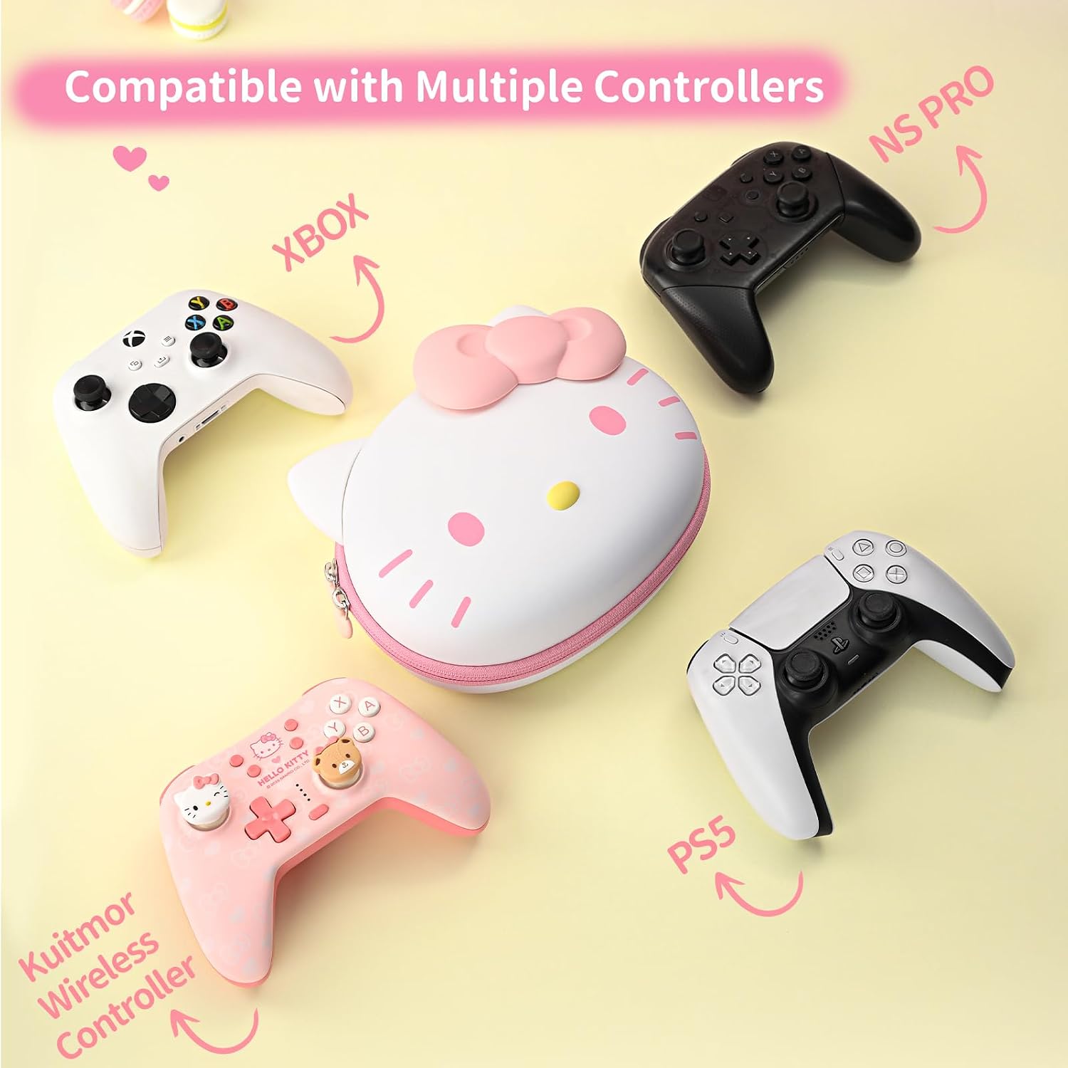 Thumbnail 1 de Kuitmor Cartoon Cat Design Portable Hard Shell Controller Case