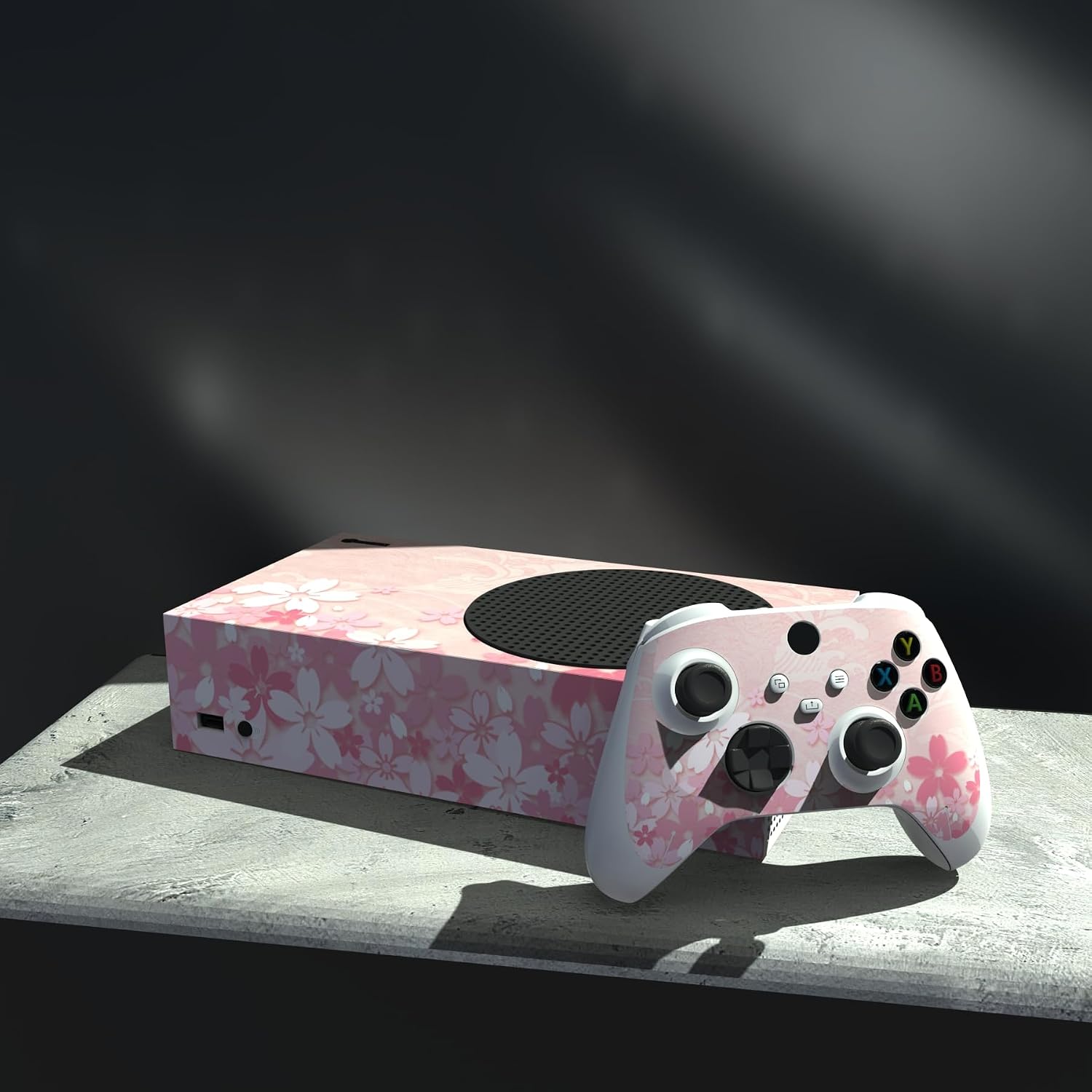 Detalle 2 de PlayVital Pegatina Completa para Xbox Series S 🎮 Pétalos de Sakura