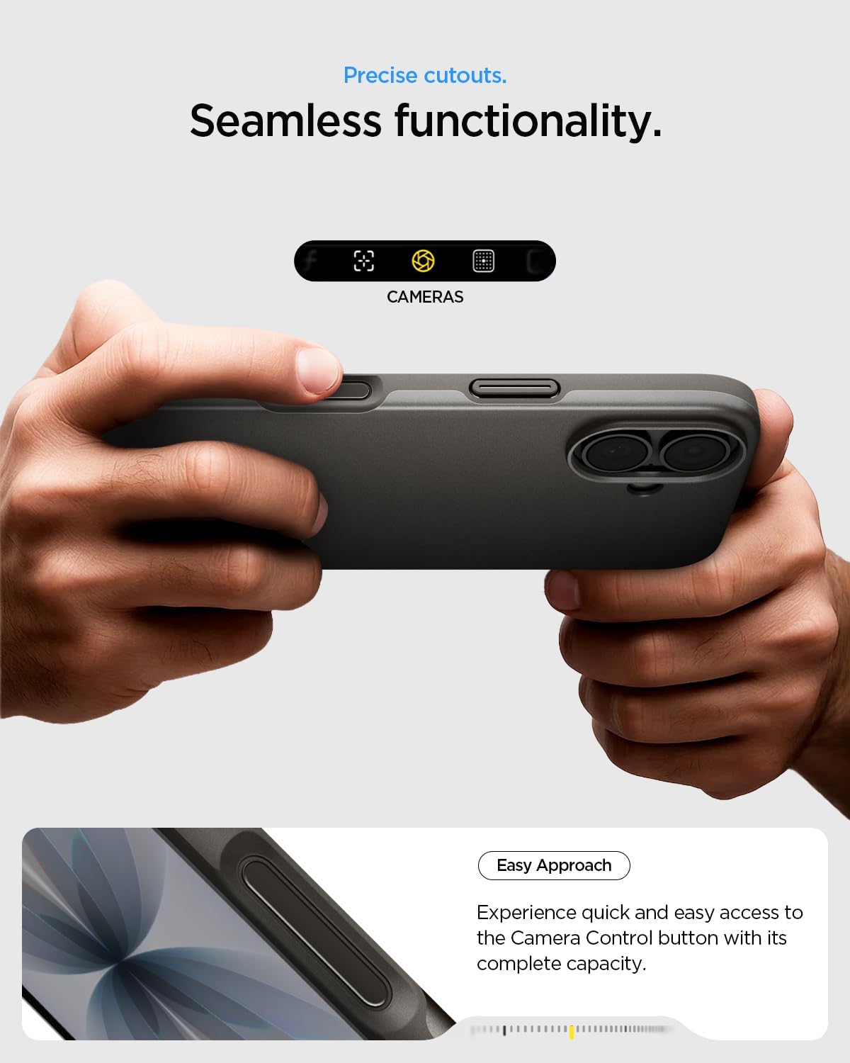Detalle 2 de Spigen Thin Fit MagFit pour iPhone 17 (coque ultra mince Gunmetal)