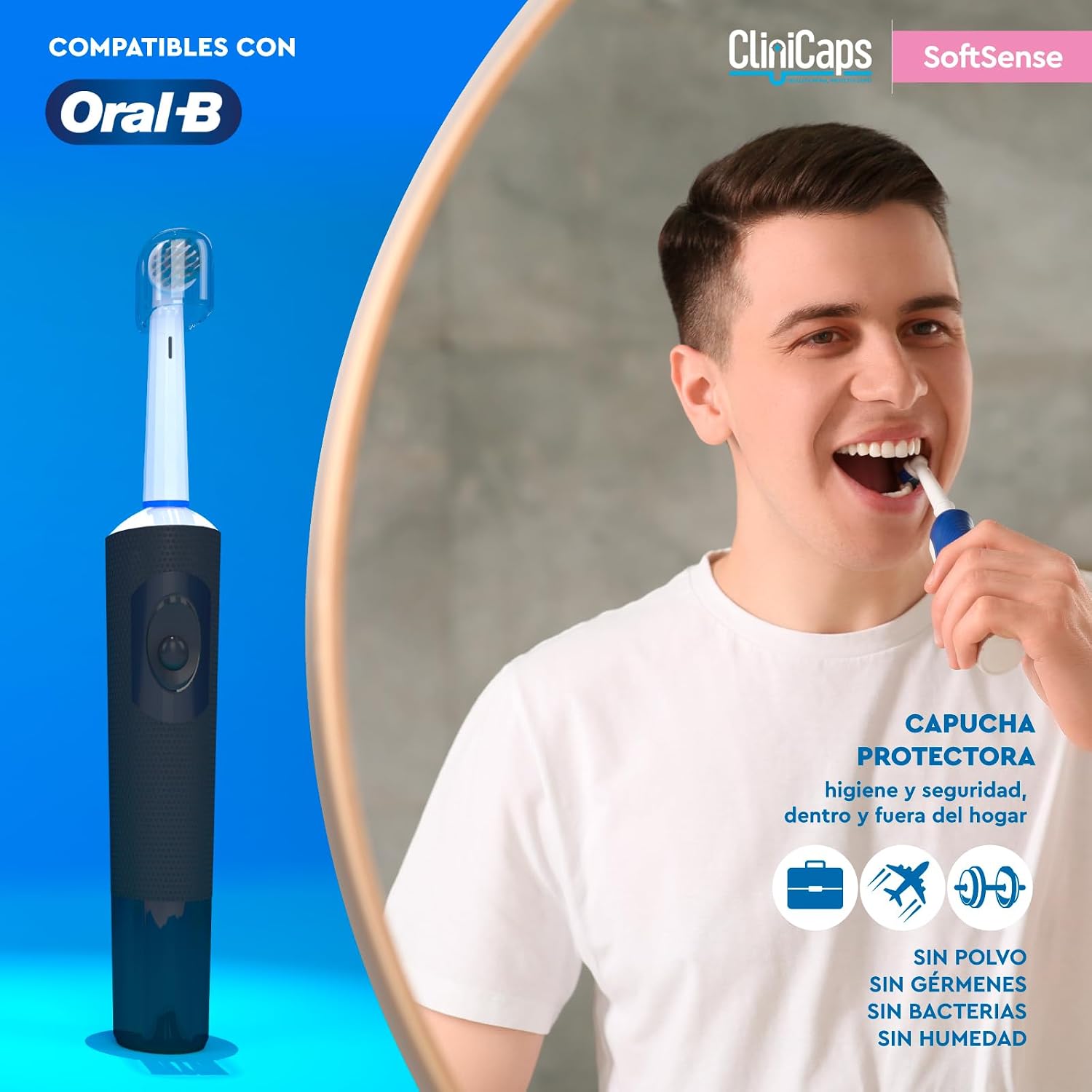 Detalle de Cabezales CliniCaps SoftSense 4 unidades