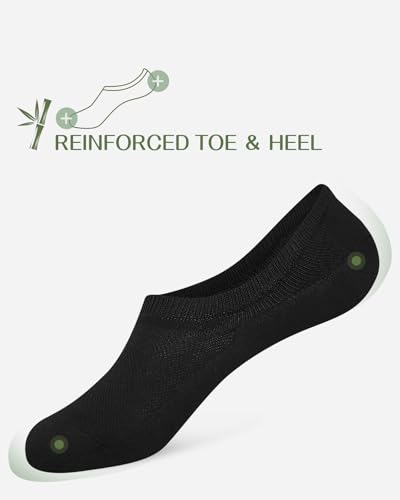 Thumbnail 3 de Cirrorld Bamboo No Show Socks for Men & Women – 6 Pairs, Non-Slip Black (UK Sizes 3–15)