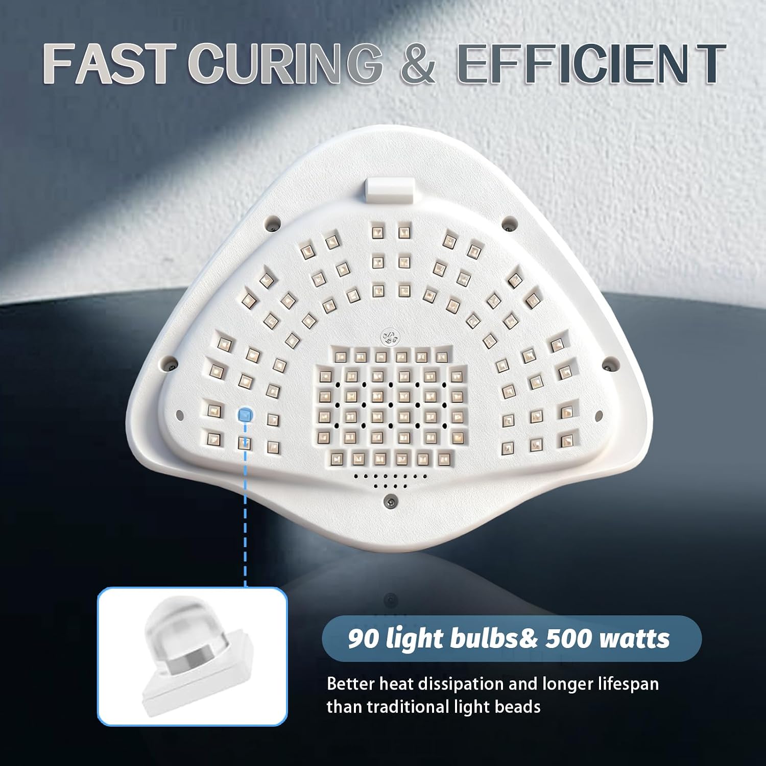 Detalle de Lampe à ongles LED UV professionnelle 500 W avec 90 LED – capteur intelligent et 4 minuteries