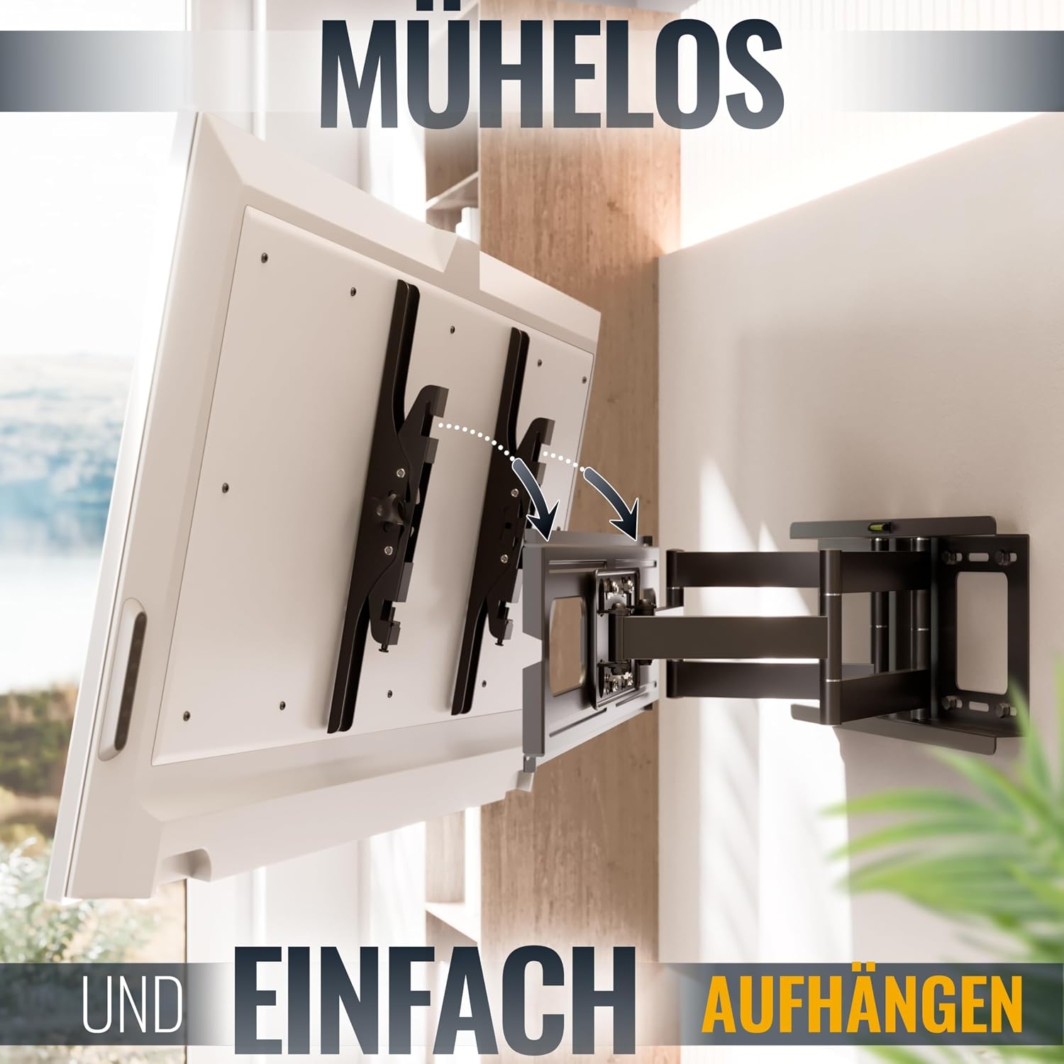 Detalle de RICOO R06 TV-Wandhalterung schwenkbar für 40–85 Zoll, bis 95 kg, VESA 600x400 (400)x400 mm