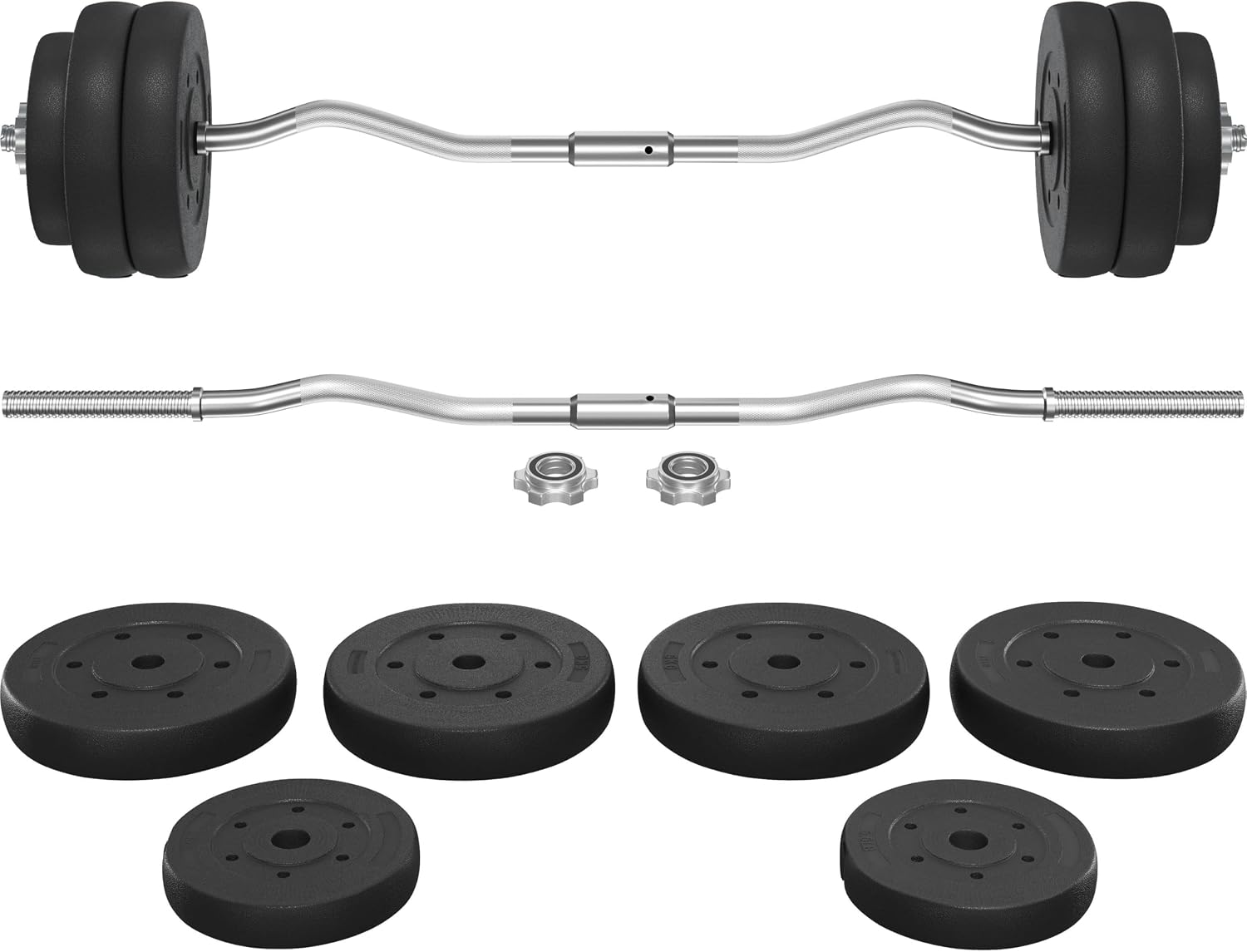 Detalle de Yaheetech YT-00148731 EZ Curl Barbell Weight Set with Detachable Plates