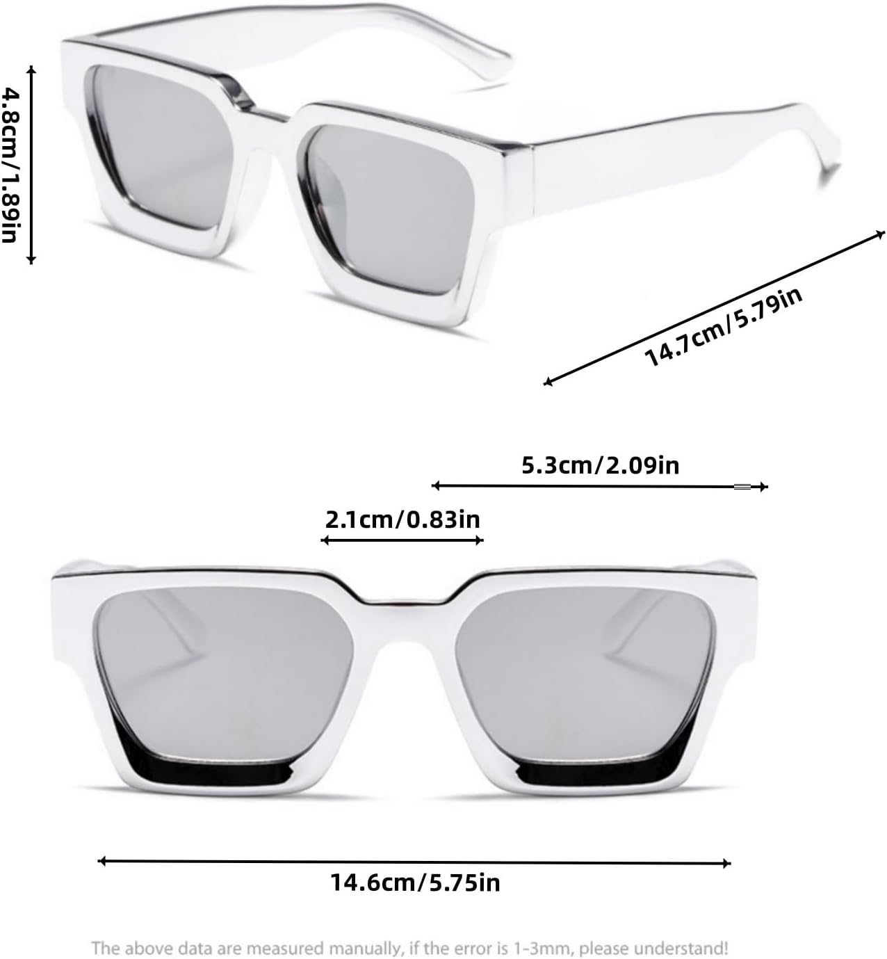 Thumbnail 2 de ASYHV Vintage rechteckige Sonnenbrille mit UV400-Schutz – Retro-Style für Outdoor, Autofahren und Reisen
