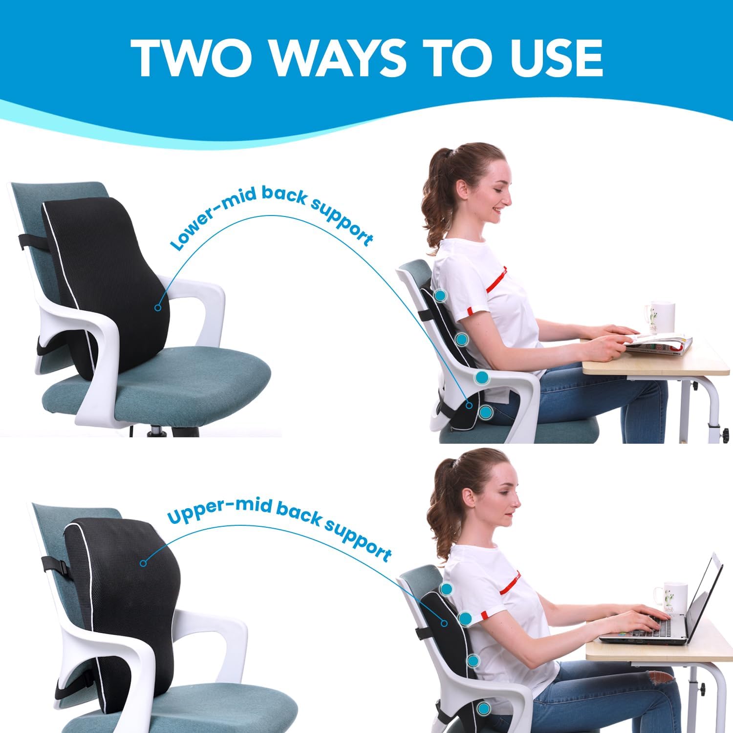 Thumbnail 4 de Qutool Lumbar Support Pillow 12.6x15.4x3.5