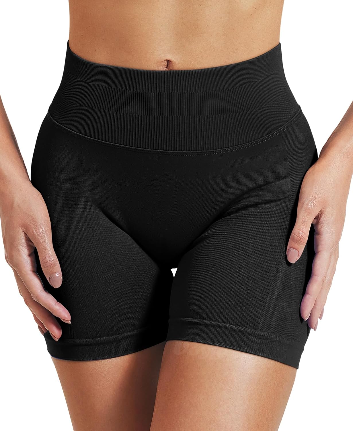 Detalle de VOYJOY Women Workout Impact Shorts — Scrunch Bum, Seamless Booty Lifting, 2.5" to 6" Inseams