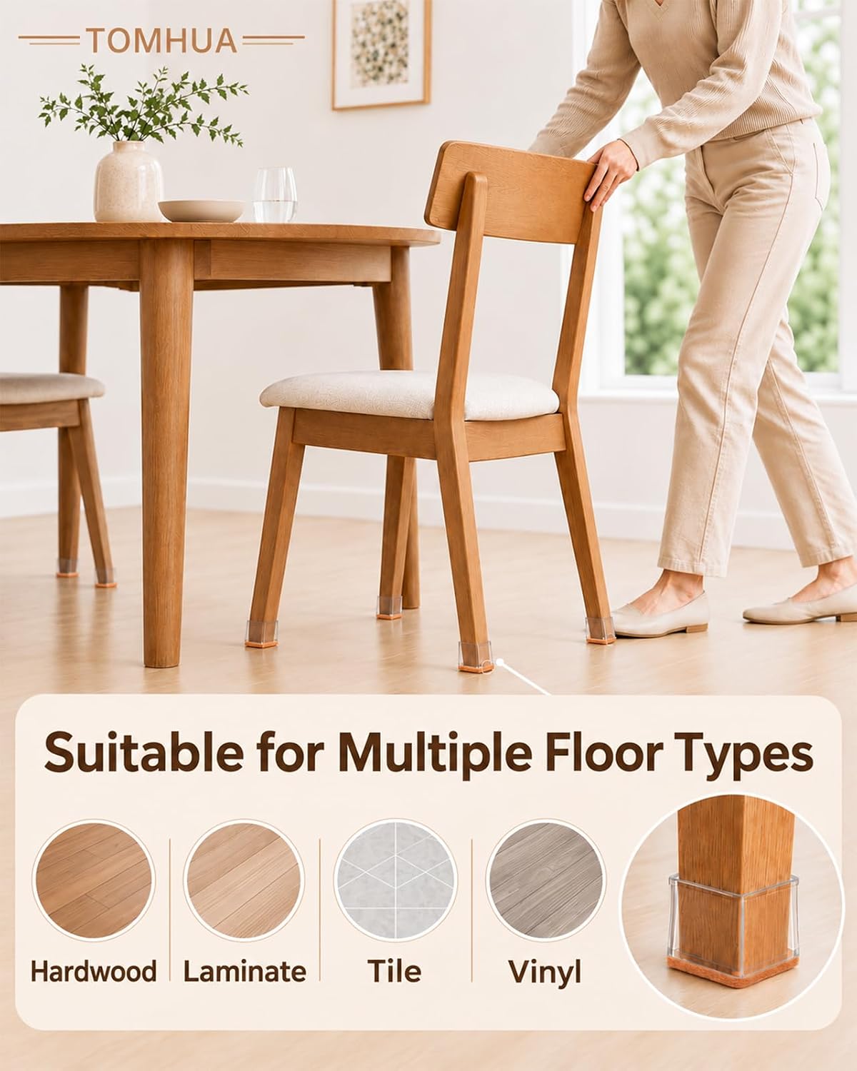 Detalle 1 de Chair Leg Floor Protectors, 1-1/16 to 1-5/8 in.