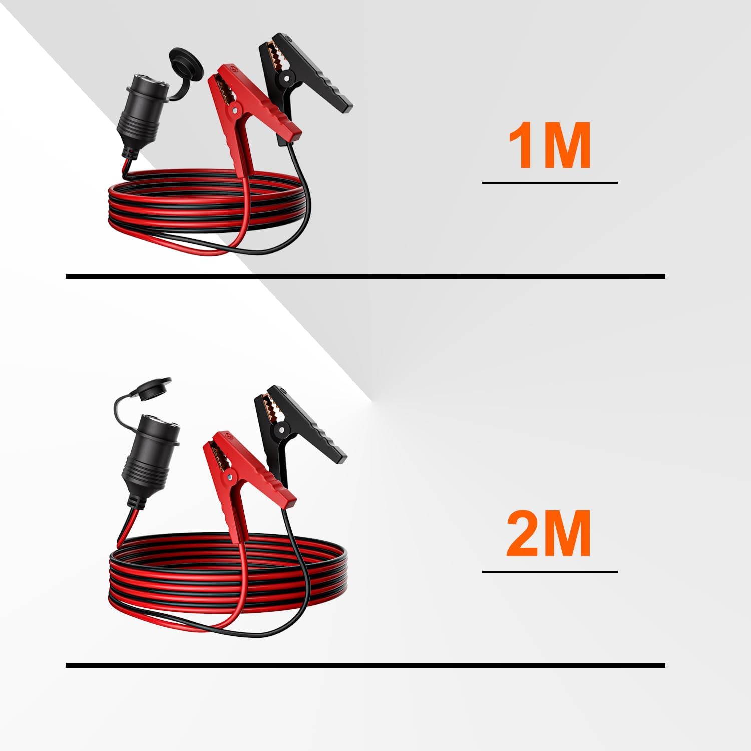 Detalle de RGBer® Zigarettenanzünder Steckdose – 12V Steckdose mit Batterieklemmen für Auto, Wohnmobil, Boot