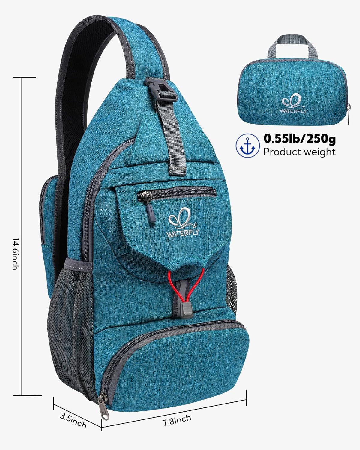 Thumbnail 1 de Waterfly Packable Small Crossbody Sling Backpack — Foldable Daypack for Travel and Outdoor Use
