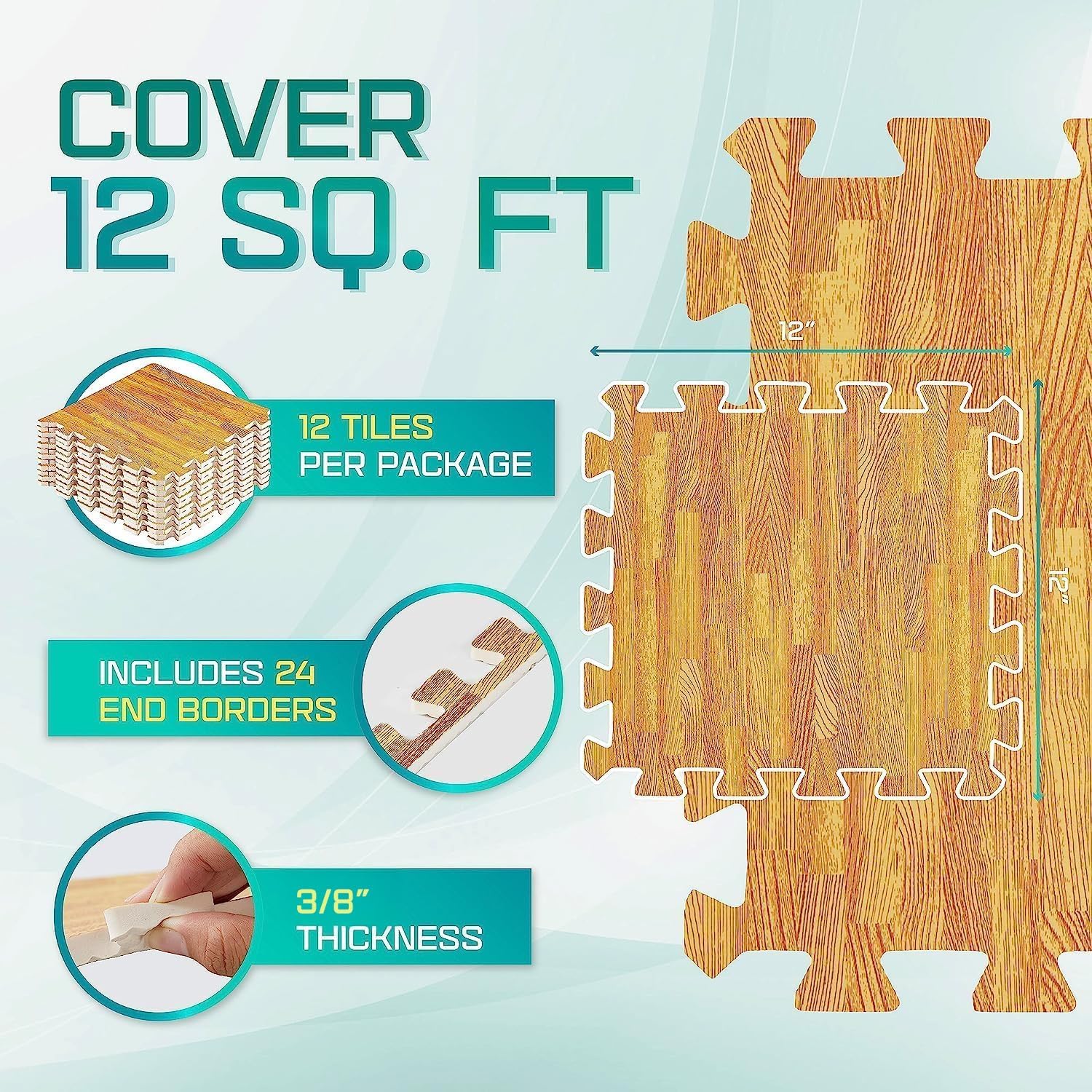 Thumbnail 1 de Yes4All Alfombrillas de Gimnasio EVA - Madera Roble Claro 🏋