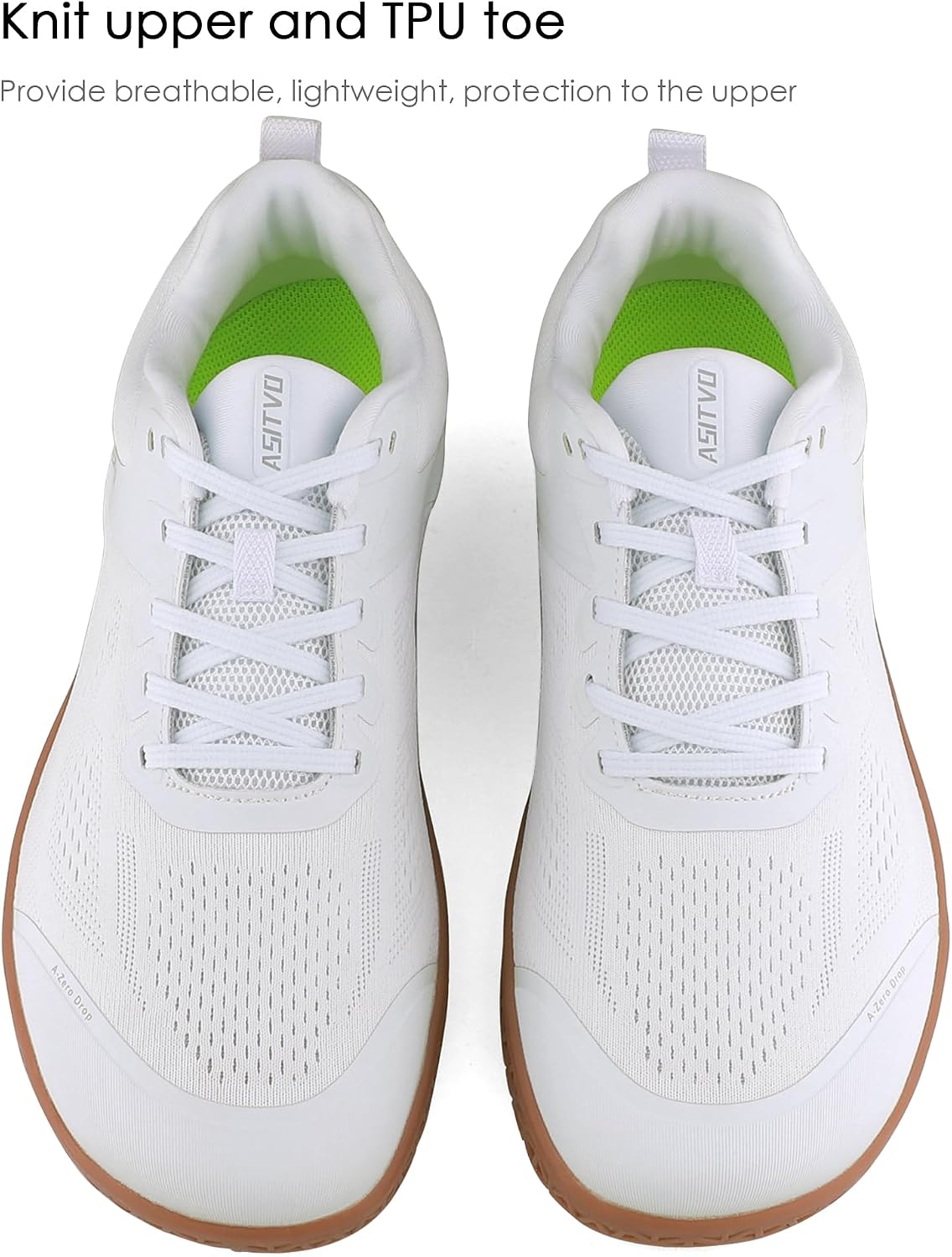 Detalle de ASITVO Wide Barefoot Shoes for Men – Zero Drop, Wide Toe Box, Knit Upper
