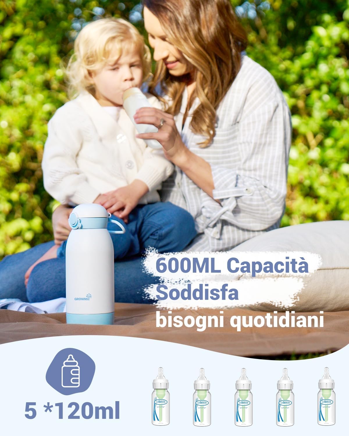Thumbnail 4 de GROWNSY Scaldabiberon Portatile 600ml: scalda latte ovunque senza prese