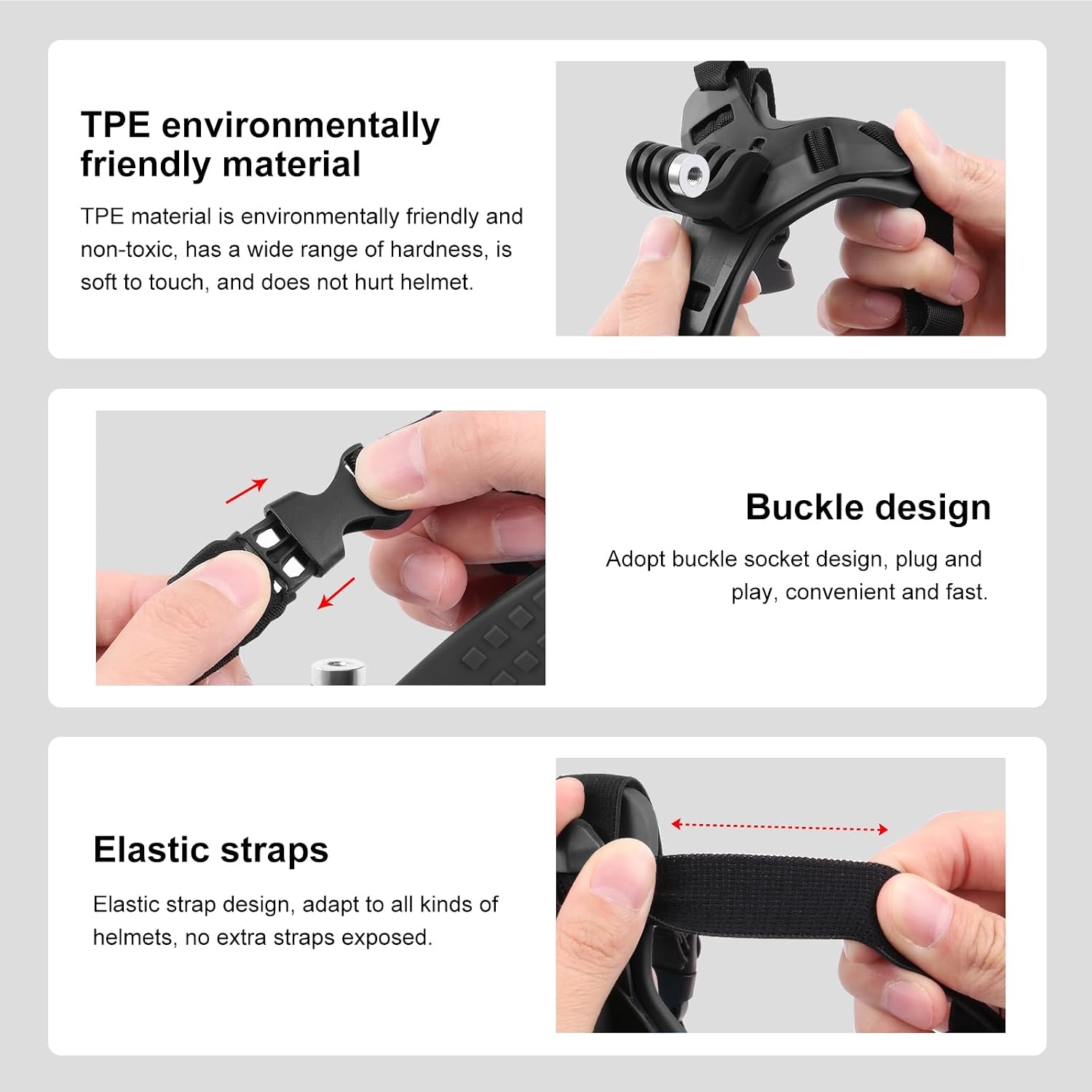 Detalle de PULUZ Motorcycle Helmet Chin Strap Mount for GoPro and Action Cams