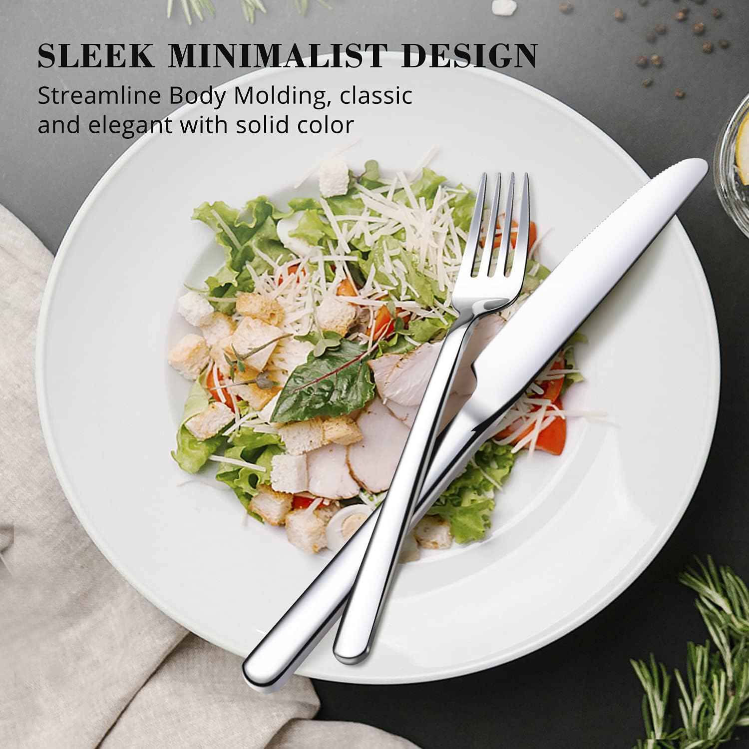 Detalle de KINGSTONE 20-Piece Flatware Set for 4, Mirror-Polished Stainless Steel