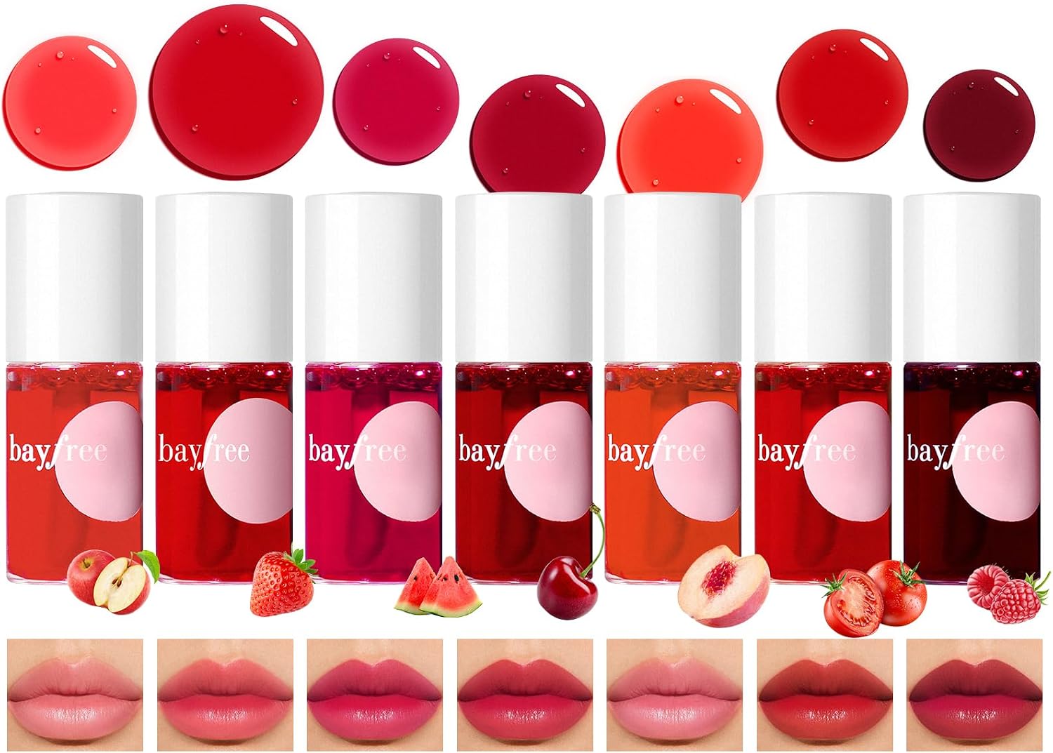 Detalle de bayfree 7PCS Lip Tint Stain Set – Tinta Labbra a lunga durata, impermeabile e no-transfer (Fruit Land)