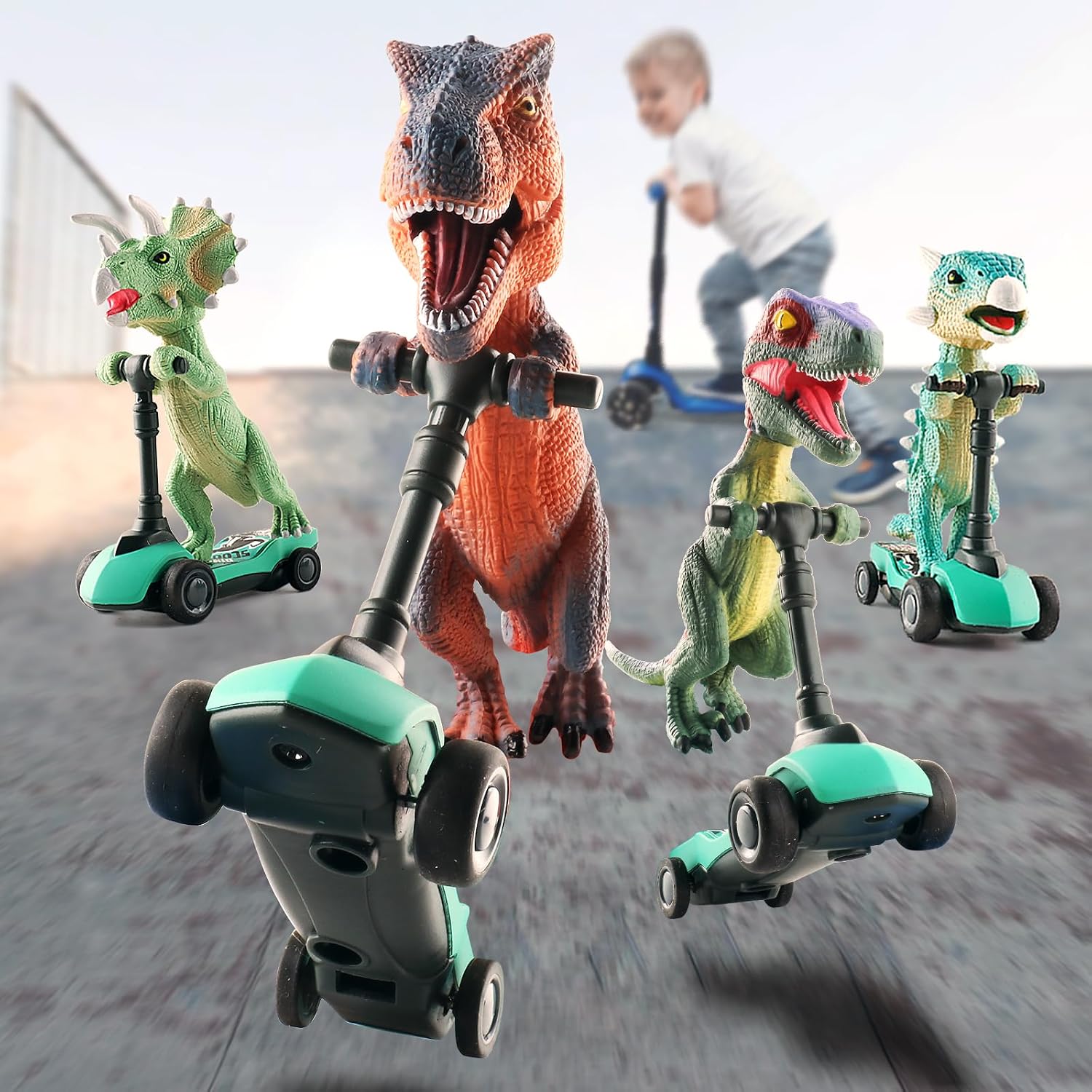 Thumbnail 6 de DINOBROS Dinosaur Scooter Toys 4-Pack