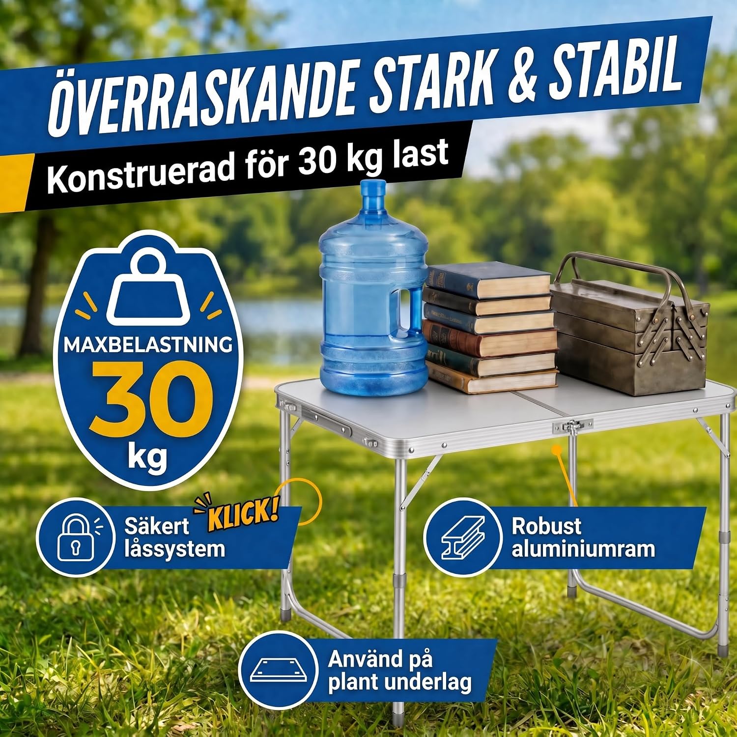 Detalle 2 de GOODS+GADGETS 3169011 campingbord med fyra stolar, 120 × 60 cm