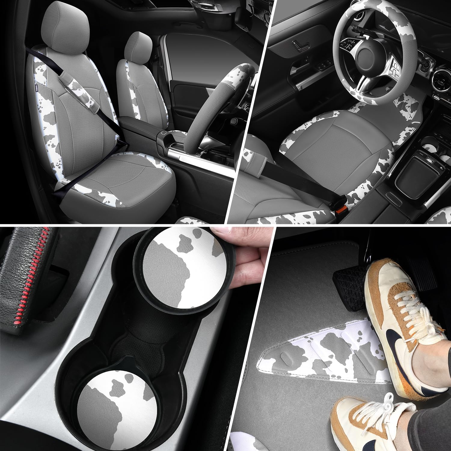Thumbnail 6 de CAR PASS Cow Print Car Seat Covers Universal SUV Set