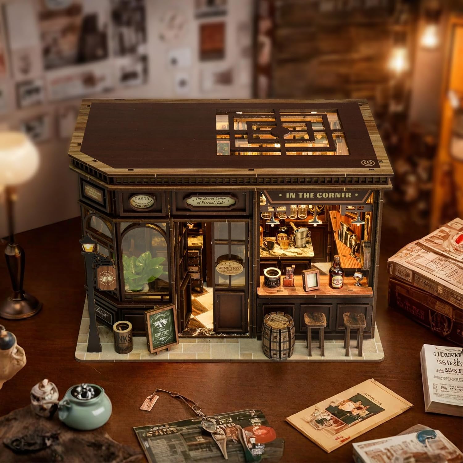 Thumbnail 6 de LUMYCE Kit Book Nook DIY per Adulti – Taverna in Miniatura con Luci LED da Montare