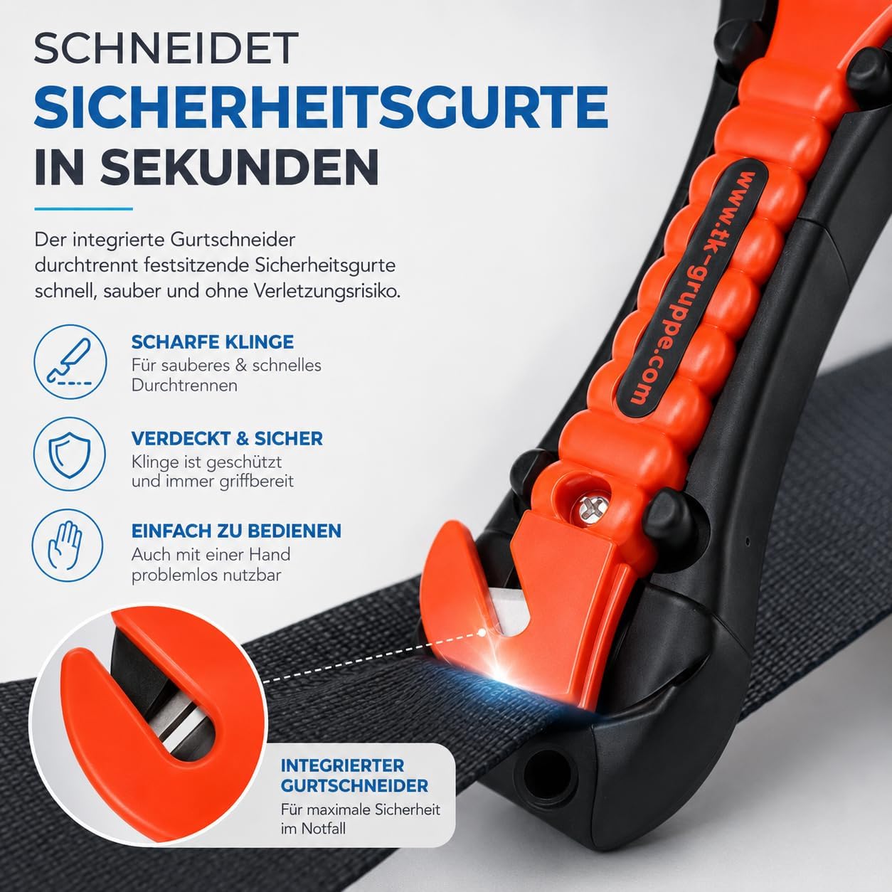 Thumbnail 3 de 2er Notfallhammer Autozubehör Set mit Gurtschneider – lebensrettendes Werkzeug für Auto, Pkw, LKW