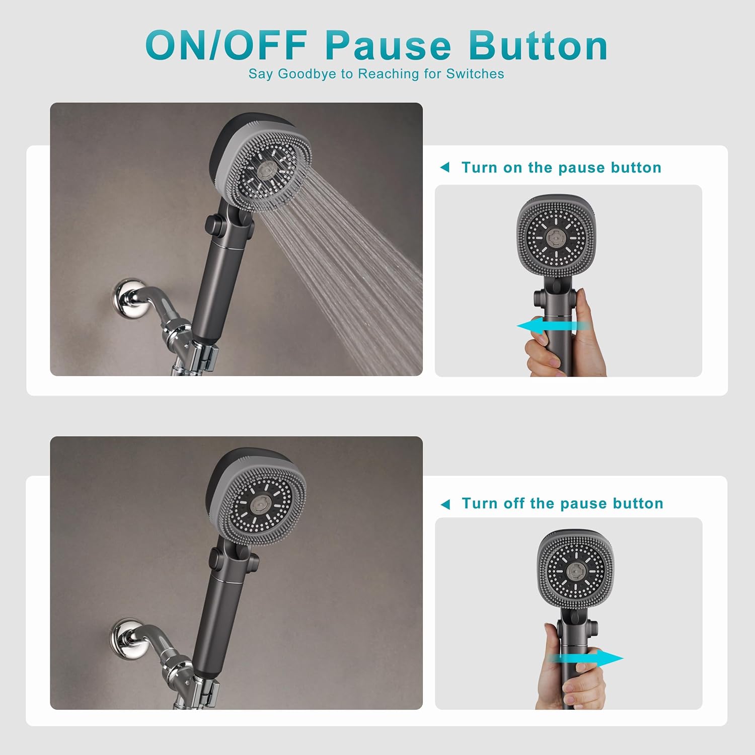 Thumbnail 1 de Umyder Handheld Shower Head with 79in Hose: High-Pressure Filtered Shower Head with On/Off Pause and Wall Mount