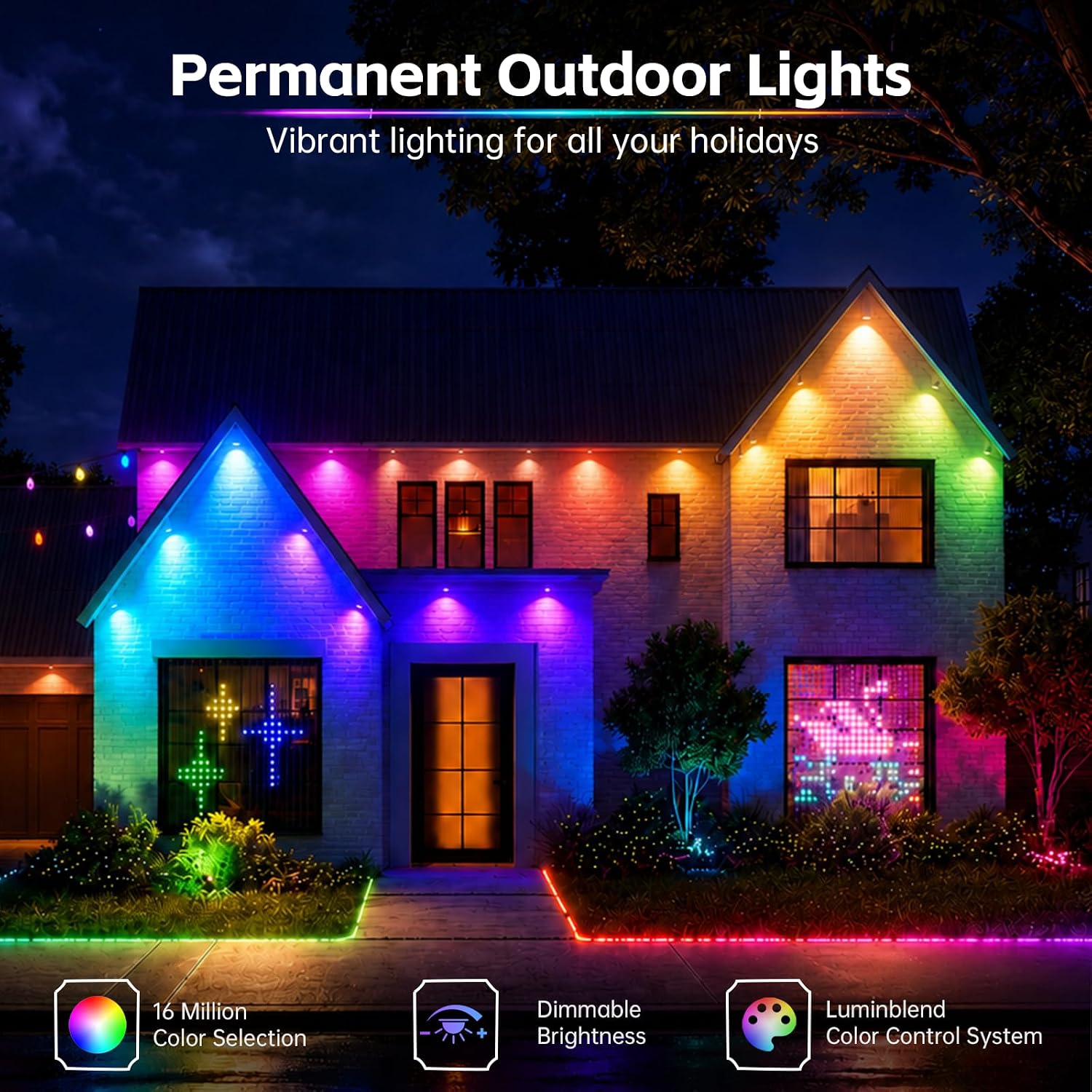Thumbnail 3 de OiQii Light-005 Permanent Outdoor Lights, RGB+IC, IP67, App and Remote Control