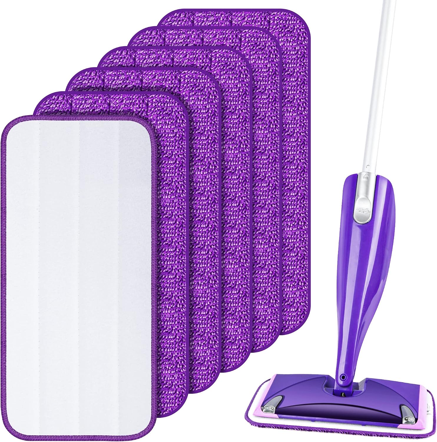 Detalle de UMAYCOOL XZB-001 Reusable Microfibre Mop Pads, 6-Pack, Machine Washable