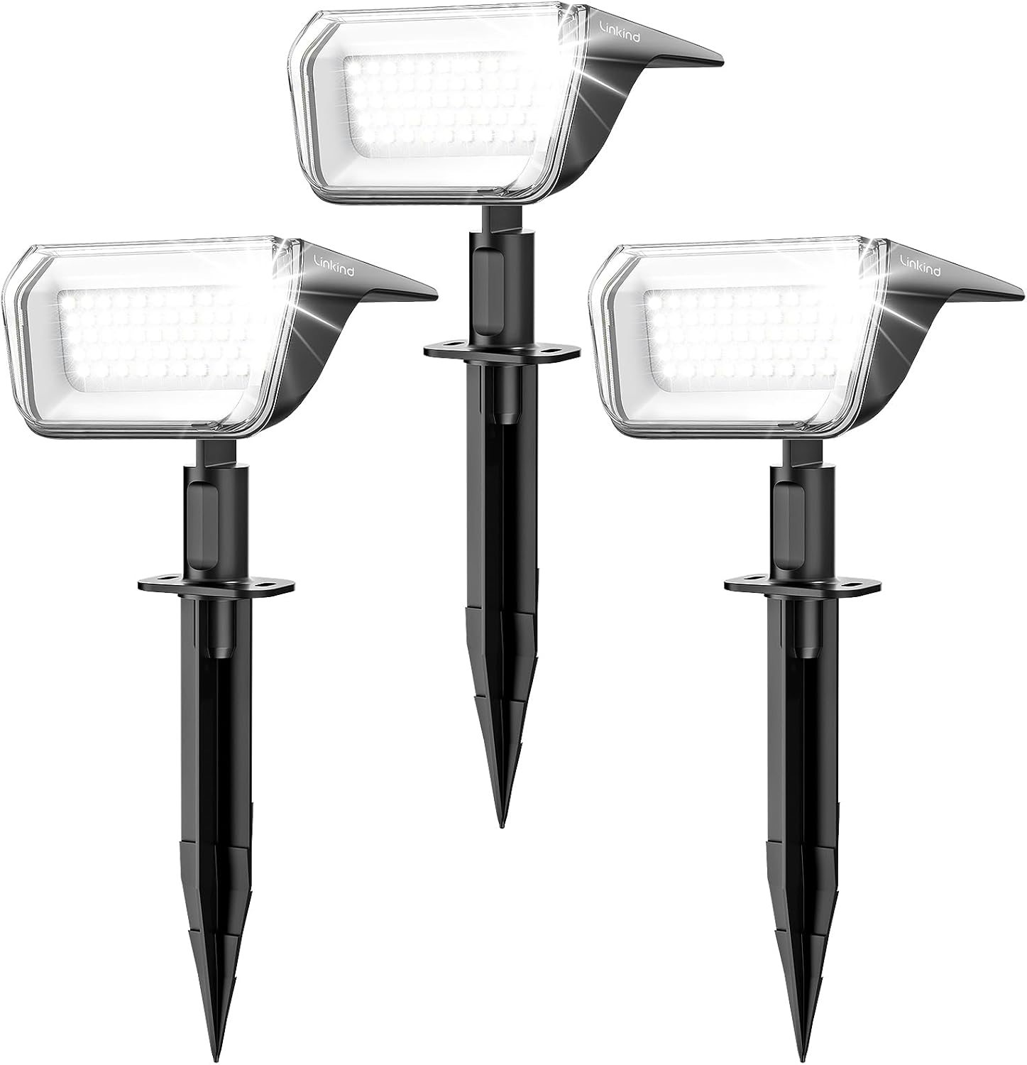 Detalle de Linkind Faretti Solari da Esterno 6500K – Set da 3 Faretti IP67, Illuminazione Solare per Giardino, Cortile e Vialetto