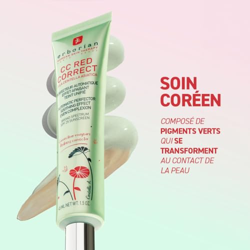 Detalle de Erborian CC Red Correct – Crème Teintée Anti-Rougeur SPF 25 (45 ml)