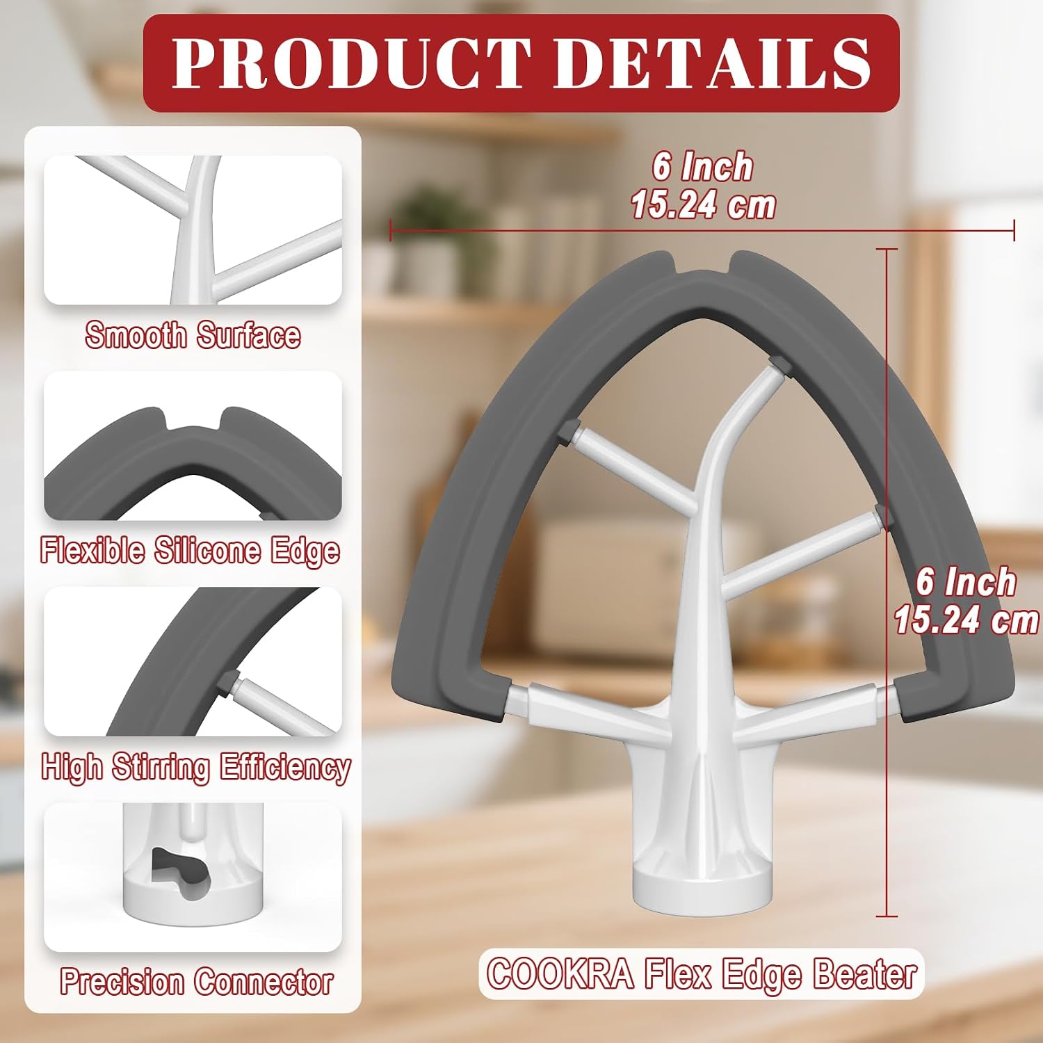Thumbnail 2 de KitchenAid-compatible flex edge beater with silicone edges