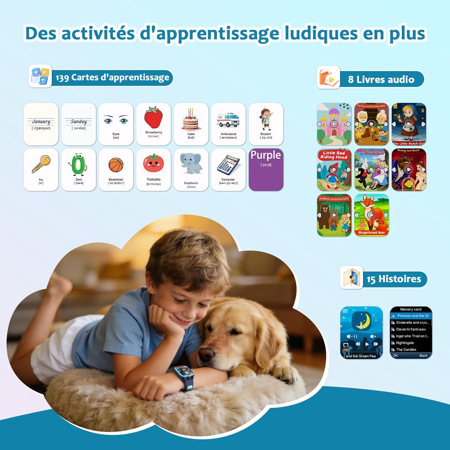 Thumbnail 1 de Blackview Montre Connectée Enfant 4-12 ans : écran tactile, caméra et suivi d’habitudes sans téléphone