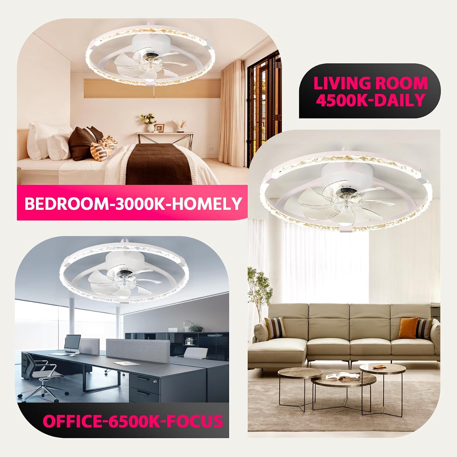 Thumbnail 6 de Lujeet ceiling fan with light, 19.7-inch