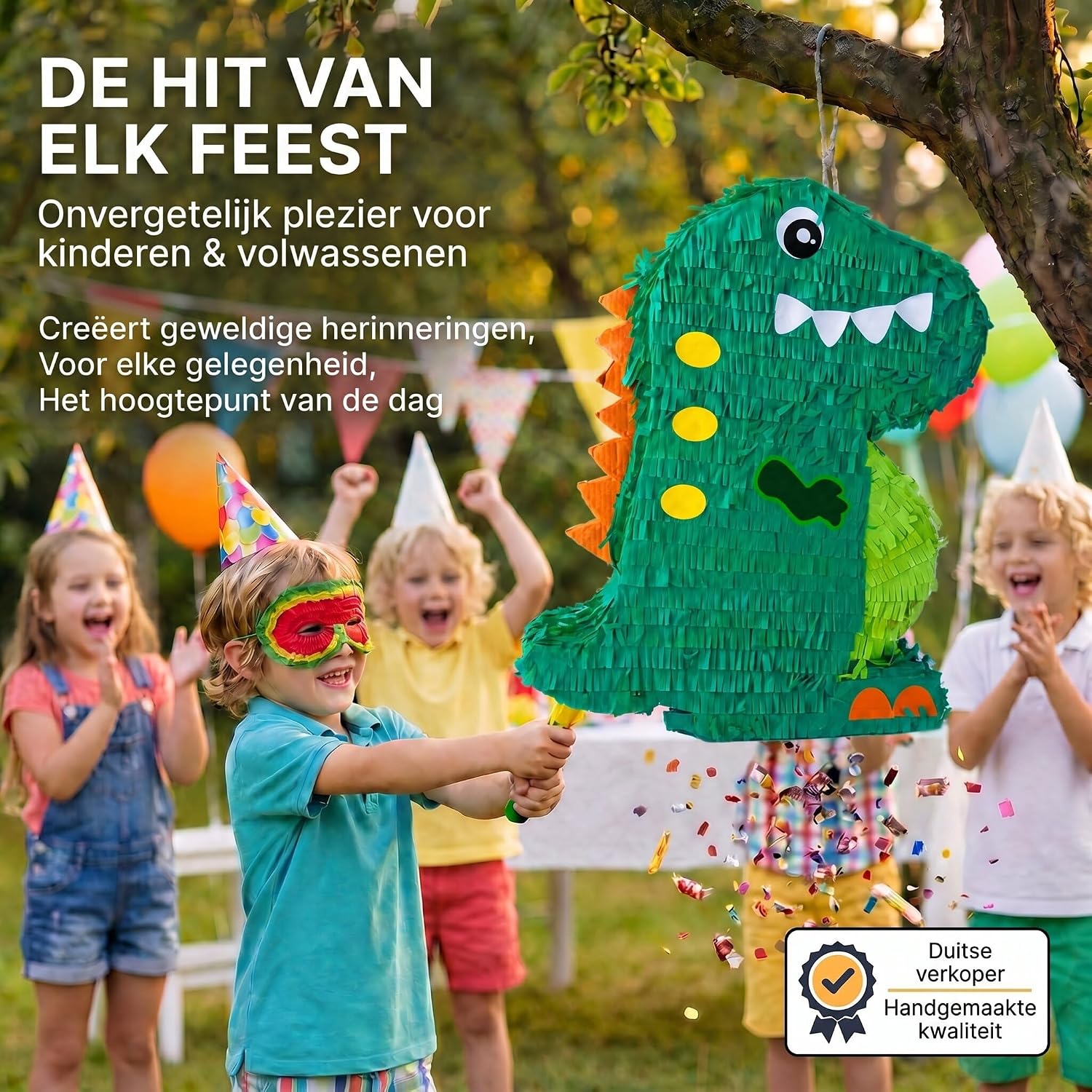 Detalle de GOODS+GADGETS dinosauruspiñata om zelf te vullen van karton