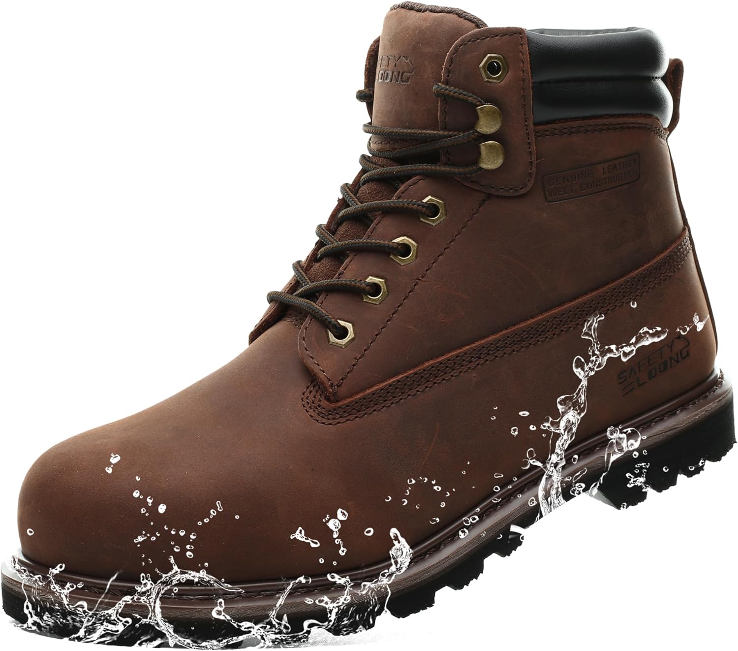 Thumbnail 6 de Safety Loong Work Boots for Men: Waterproof Leather Boots with Soft Toe and Non-Slip Grip