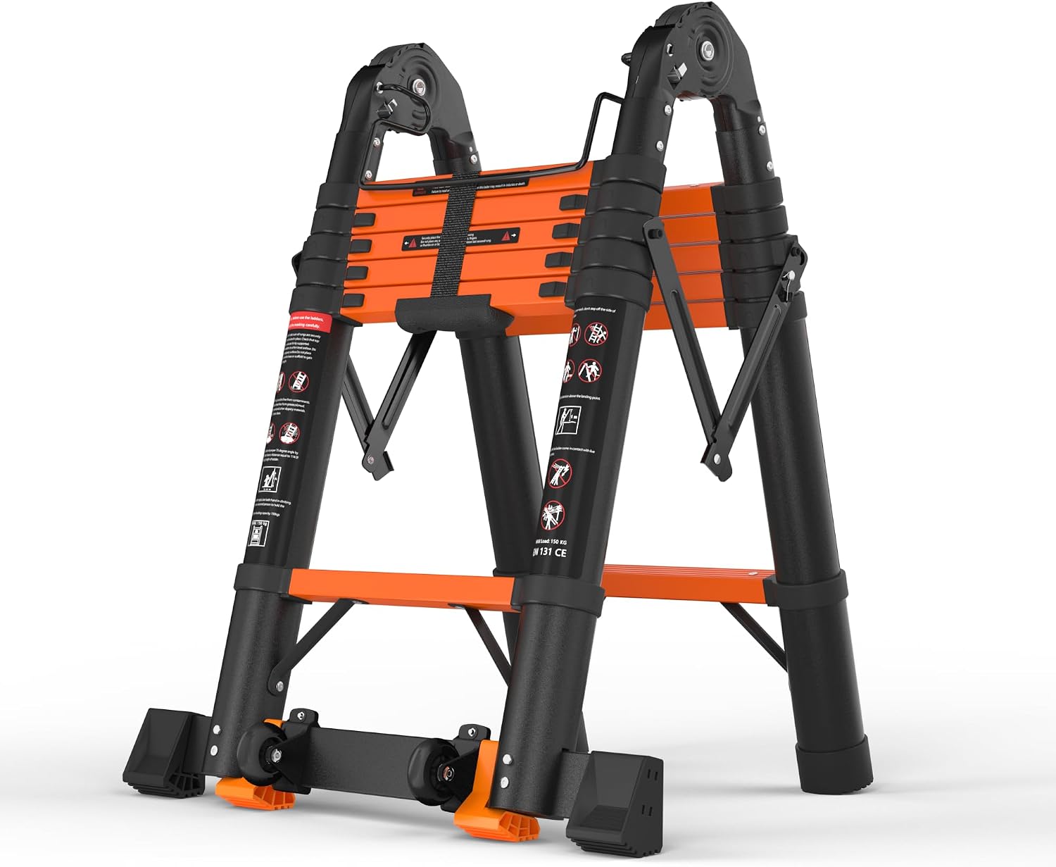 Thumbnail 6 de SINMEIRUN 16.5 Ft Pro Telescoping Ladder — ANSI A14.2 Certified, 330 lb Capacity, Orange